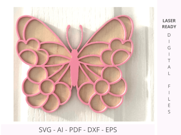 3D Butterflies Double Layered Wall Decor: A Whimsical Design Asset