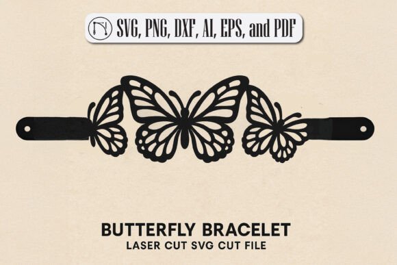Butterfly Bracelet Laser Cut SVG Cut File