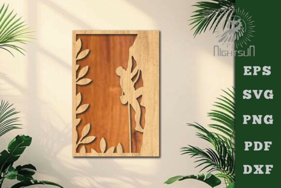 Climb Lasercut Wall Decor SVG 4: A Modern Design Asset