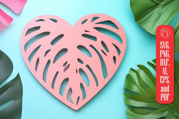 Create Stunning Tropical Crafts with Laser Cut Monstera Heart SVG Cut File