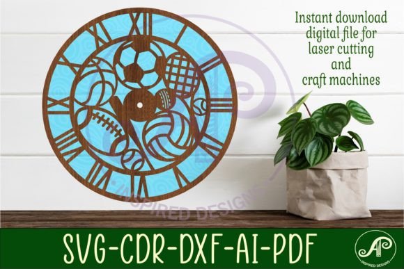 Create Stylish Sports Ball Wall Clocks with Laser Cut Files