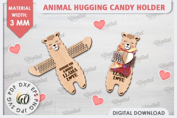 Cute Lama Candy Holder Laser Cut