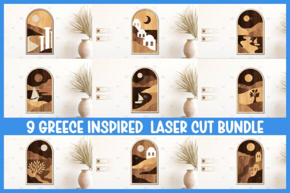Greek Landscapes: 3D Layered Laser Cut SVG Art