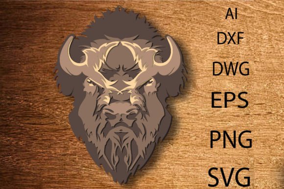 Multilayer Buffalo Laser Cut File 3D