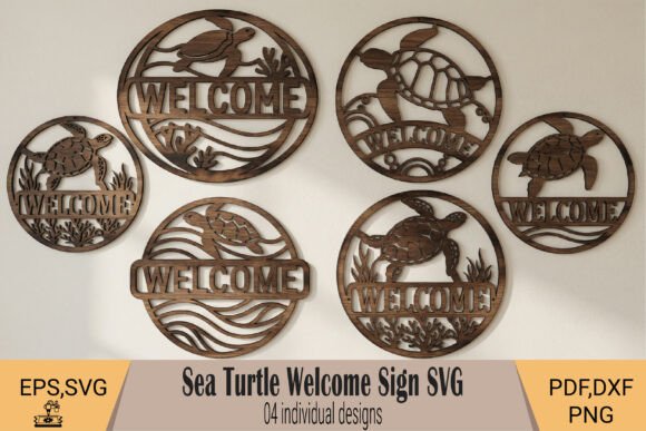 Sea Turtle Welcome Sign SVG: Coastal Charm for Your Home