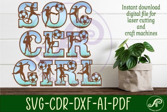 Soccer/Football Female Player Letters: Dynamic Design Asset