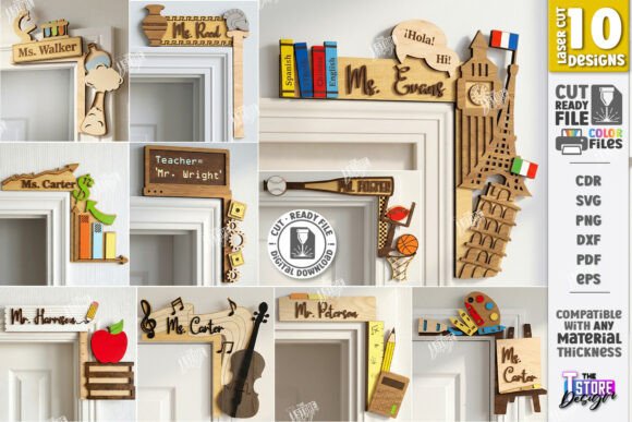 Teacher Door Corner Signs Laser Bundle for Classroom Decor