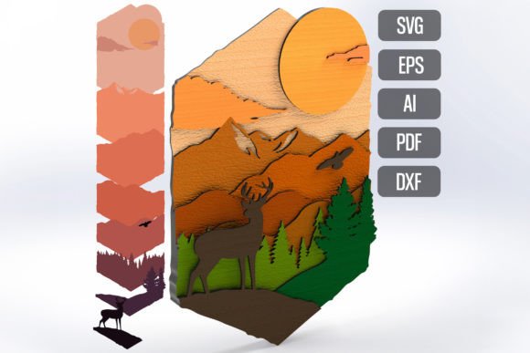 Wall Art Multilayer Forest SVG for Laser